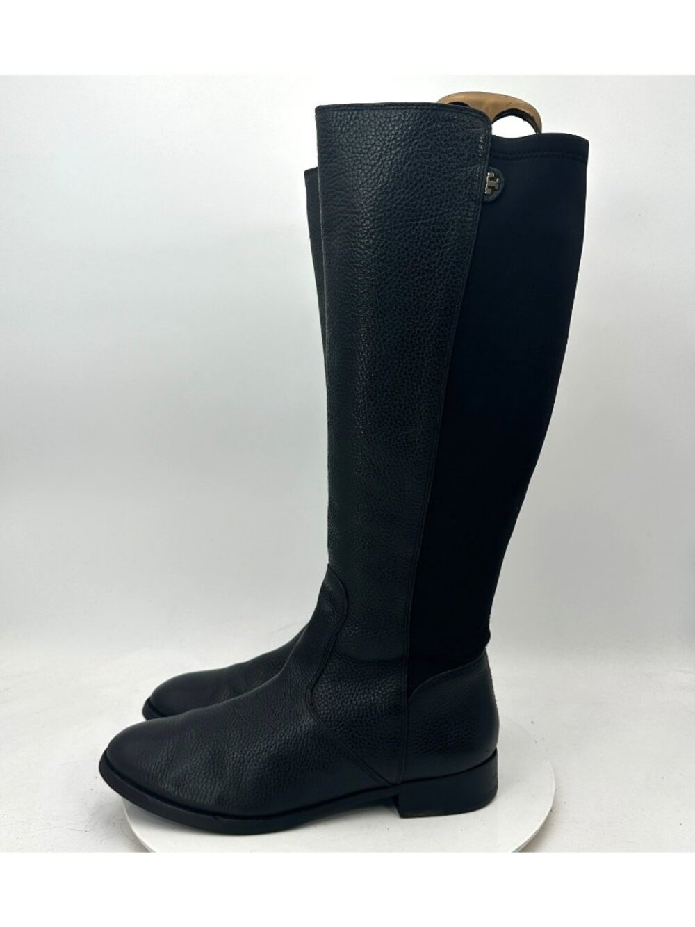 Tory Burch Selden Stretch Women Size 10M Black Leather Side Zip Tall Riding Boot